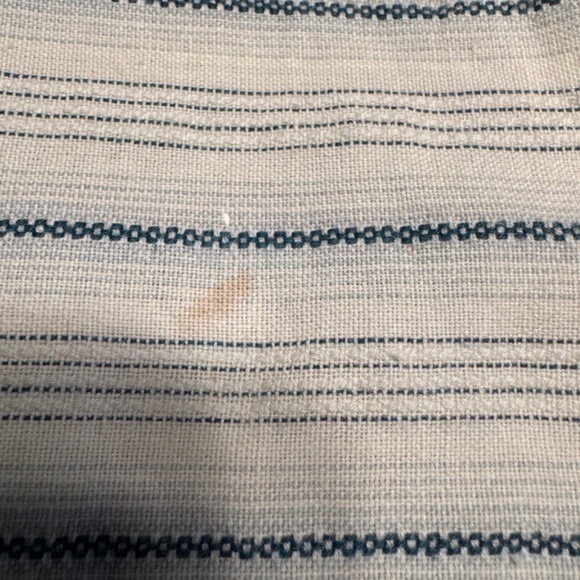 Baxter Brand Yellow/Blue Striped Cotton Collarless Shirt Size XL NWT - Picture 5 of 9